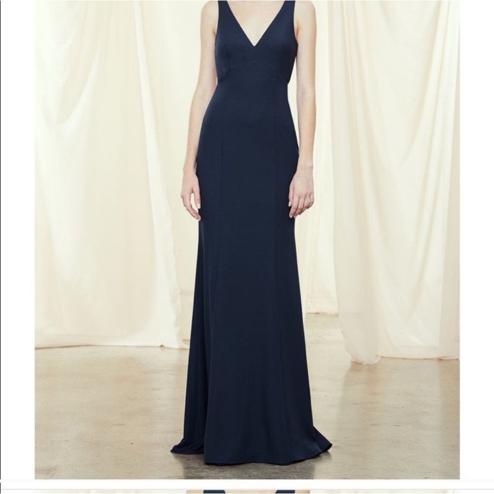 Amsale graphite grey bridesmaid dress size 12 - Picture 2 of 13